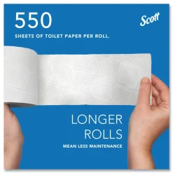Scott Essential Standard Septic Safe 2 Ply Roll Bathroom Tissue - White (80/Carton)