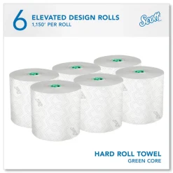Scott 1-Ply 1150 ft. Pro Hard Roll Paper Towels with Elevated Scott Design for Scott Pro Dispenser - Green Core Only (6/Carton)