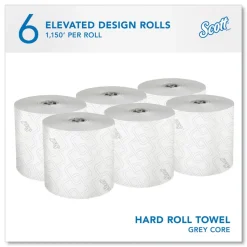 Scott 1-Ply 1150 ft. Pro Hard Roll Paper Towels with Elevated Scott Design for Scott Pro Dispenser - Gray Core Only (6/Carton)