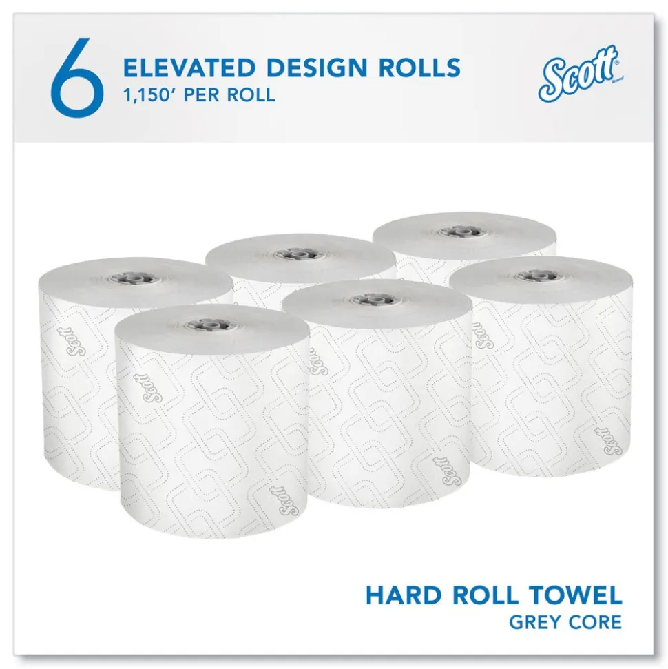 Scott 1-Ply 1150 ft. Pro Hard Roll Paper Towels with Elevated Scott Design for Scott Pro Dispenser - Gray Core Only (6/Carton)