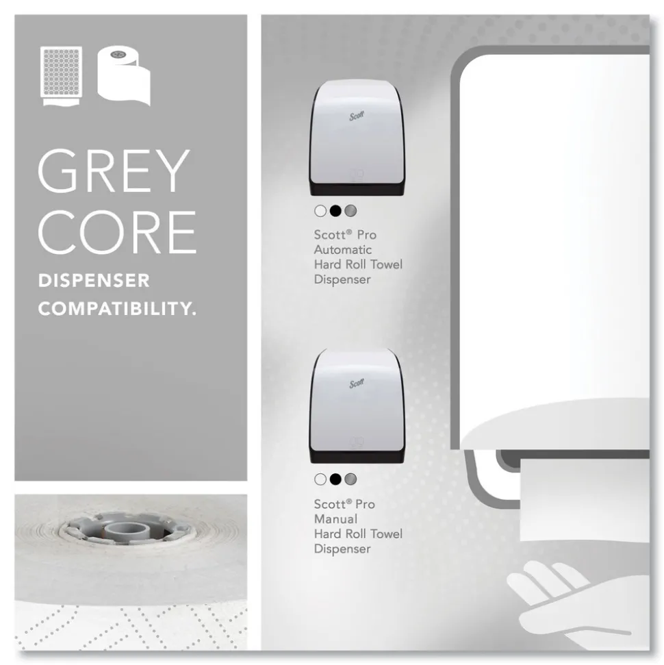 Scott 1-Ply 1150 ft. Pro Hard Roll Paper Towels with Elevated Scott Design for Scott Pro Dispenser - Gray Core Only (6/Carton)