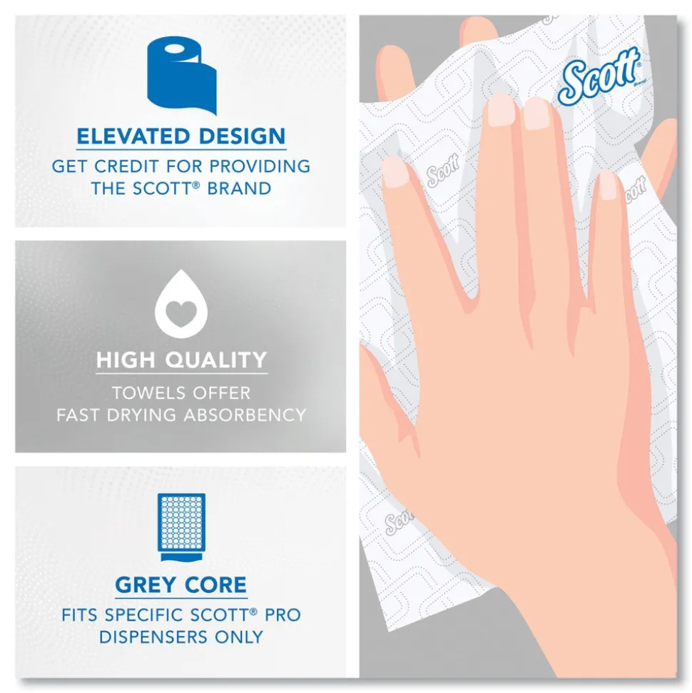 Scott 1-Ply 1150 ft. Pro Hard Roll Paper Towels with Elevated Scott Design for Scott Pro Dispenser - Gray Core Only (6/Carton)