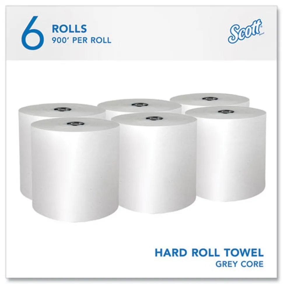 Scott 1-Ply 7.5 in. x 900 ft. Pro Hard Roll Paper Towels with Absorbency Pockets for Scott Pro Dispenser - Gray Core Only (6/Carton)