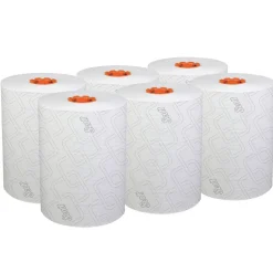 Scott 1-Ply 8 in. x 580 ft. Slimroll Towels - White/Orange Core (6/Carton)