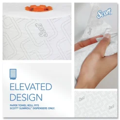 Scott 1-Ply 8 in. x 580 ft. Slimroll Towels - White/Orange Core (6/Carton)