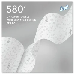 Scott 1-Ply 8 in. x 580 ft. Slimroll Towels - White/Orange Core (6/Carton)