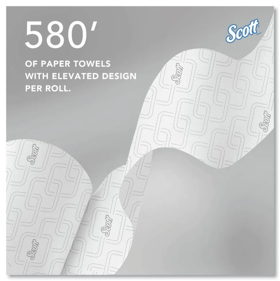 Scott 1-Ply 8 in. x 580 ft. Slimroll Towels - White/Orange Core (6/Carton)