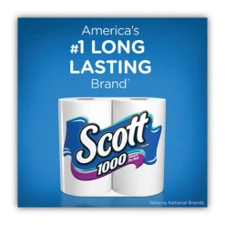 Scott 1-Ply 4.1 in. x 3.7 in. Septic Safe Toilet Paper - White (48/Carton)