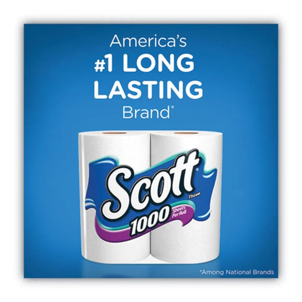 Scott 1-Ply 4.1 in. x 3.7 in. Septic Safe Toilet Paper - White (48/Carton)