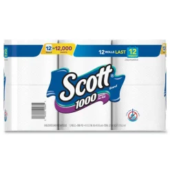 Scott 1-Ply 4.1 in. x 3.7 in. Septic Safe Toilet Paper - White (48/Carton)