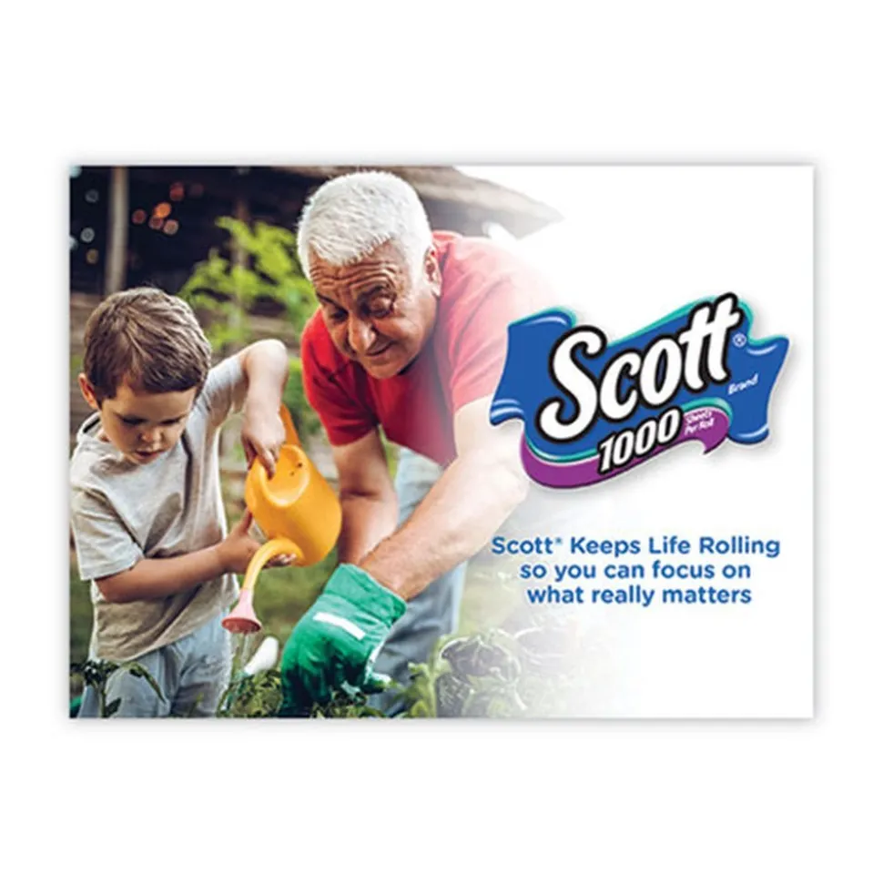 Scott 1-Ply 4.1 in. x 3.7 in. Septic Safe Toilet Paper - White (48/Carton)