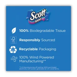 Scott 1-Ply 4.1 in. x 3.7 in. Septic Safe Toilet Paper - White (48/Carton)