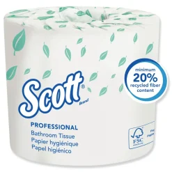 Scott 2-Ply Septic Safe Essential Standard Roll Bathroom Tissue for Business - White (550/Roll)