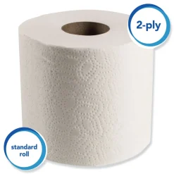 Scott 2-Ply Septic Safe Essential Standard Roll Bathroom Tissue for Business - White (550/Roll)