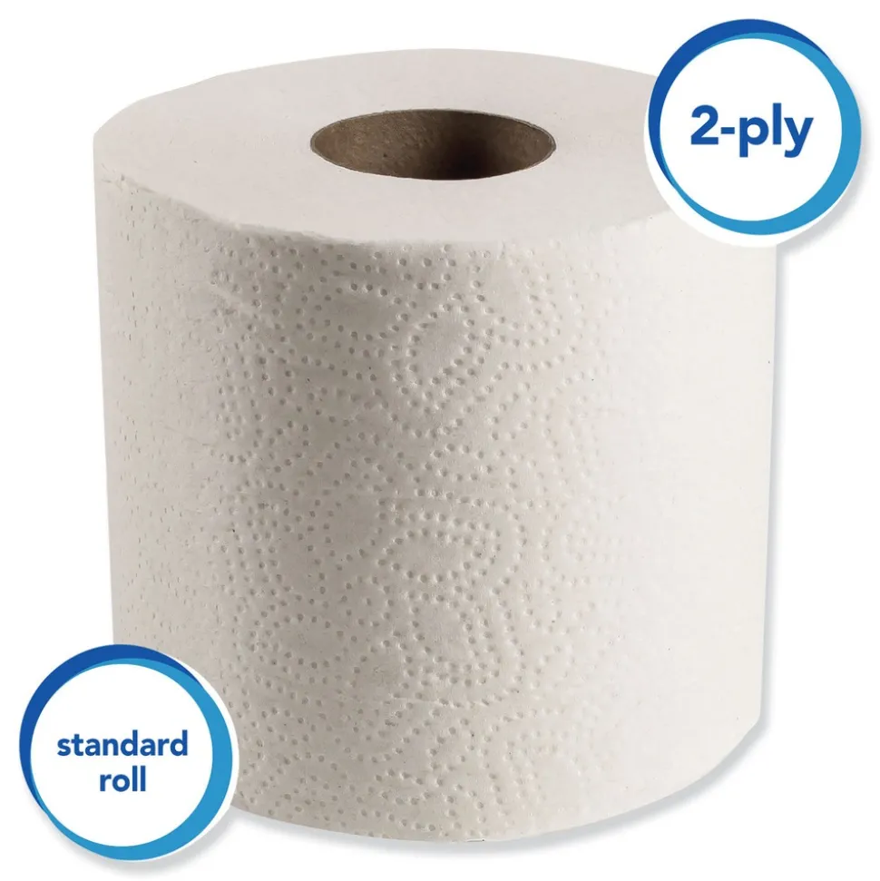 Scott 2-Ply Septic Safe Essential Standard Roll Bathroom Tissue for Business - White (550/Roll)