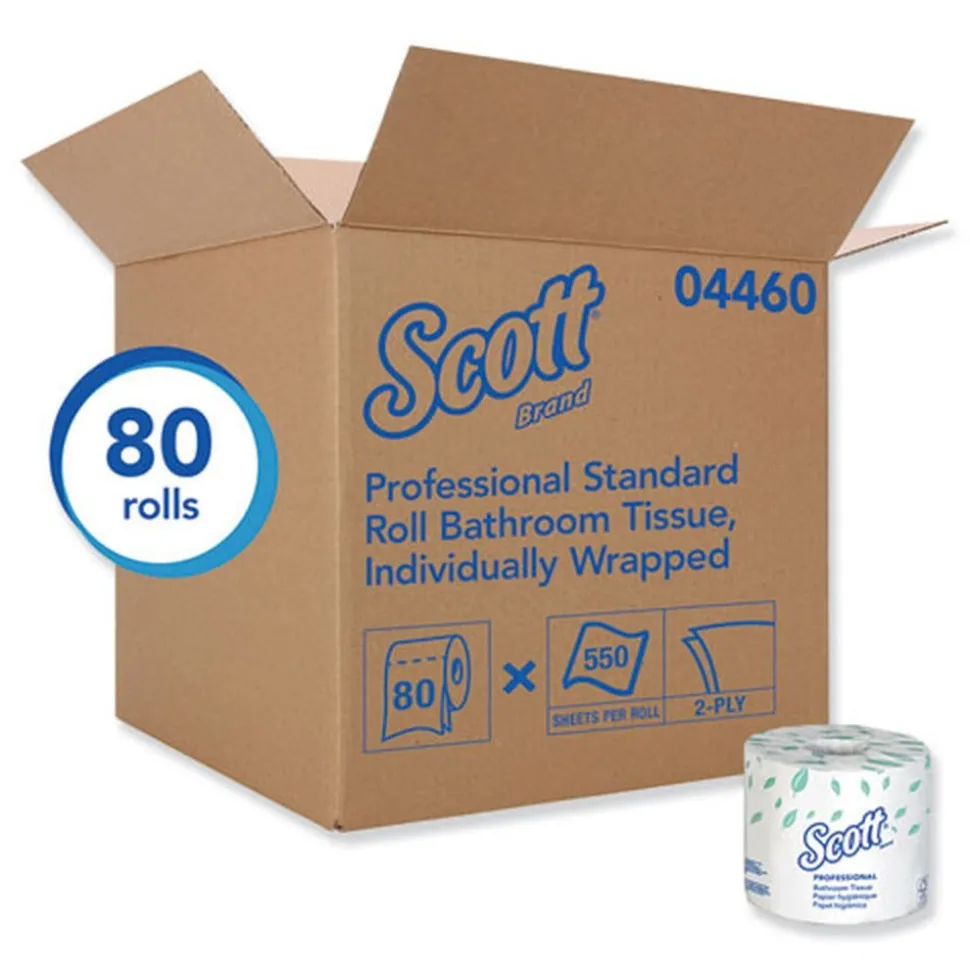 Scott 2-Ply Septic Safe Essential Standard Roll Bathroom Tissue for Business - White (550/Roll)