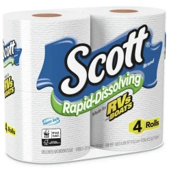 Scott Rapid-Dissolving Toilet Paper - White (4/Rolls/Pack, 12 Packs/Carton)