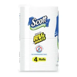Scott Rapid-Dissolving Toilet Paper - White (4/Rolls/Pack, 12 Packs/Carton)