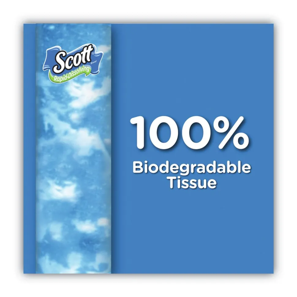 Scott Rapid-Dissolving Toilet Paper - White (4/Rolls/Pack, 12 Packs/Carton)