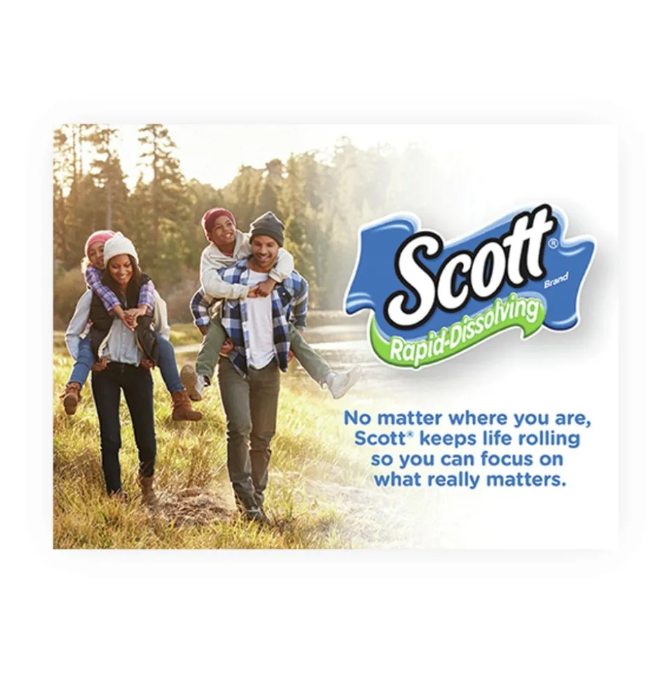 Scott Rapid-Dissolving Toilet Paper - White (4/Rolls/Pack, 12 Packs/Carton)