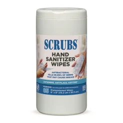 SCRUBS 90985 85/Can 6 Cans/Carton 6 x 8 Hand Sanitizer Wipes