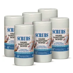 SCRUBS 90985 85/Can 6 Cans/Carton 6 x 8 Hand Sanitizer Wipes