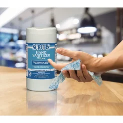 SCRUBS 90985 85/Can 6 Cans/Carton 6 x 8 Hand Sanitizer Wipes