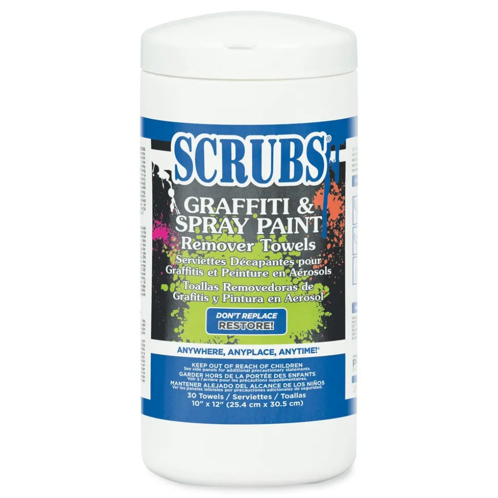 SCRUBS 10 in. x 12 in. Graffiti and Paint Remover Towels (6/Carton)