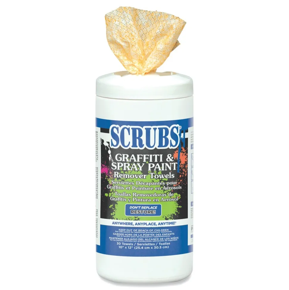 SCRUBS 10 in. x 12 in. Graffiti and Paint Remover Towels (6/Carton)