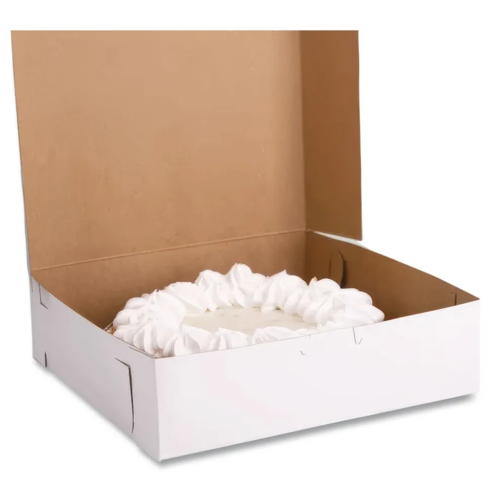 SCT 953 9 in. x 9 in. x 2.5 in. Non-Window Paper Bakery Boxes - White (250/Carton)