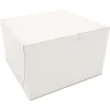 SCT 9455 8 in. x 8 in. x 5 in. One-Piece Non-Window Paper Bakery Boxes - White (100/Carton)