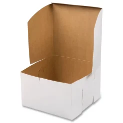 SCT 9455 8 in. x 8 in. x 5 in. One-Piece Non-Window Paper Bakery Boxes - White (100/Carton)