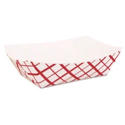 SCT 417 2 lbs. Capacity Paper Food Baskets - Red/White (1000/Carton)