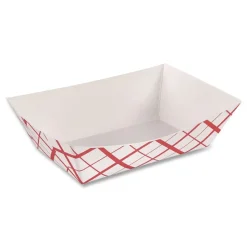 SCT 417 2 lbs. Capacity Paper Food Baskets - Red/White (1000/Carton)