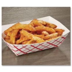 SCT 417 2 lbs. Capacity Paper Food Baskets - Red/White (1000/Carton)