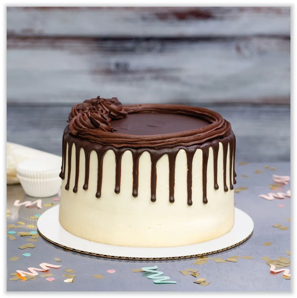 SCT 10 in. Diameter Bright White Paper Cake Circles - White (100/Carton)