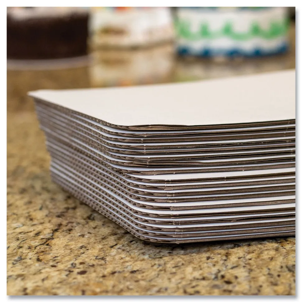 SCT 10 in. x 14 in. 1/4 Sheet Single Wall Pad Paper Bakery Cake Pad - Bright White (100/Bundle)
