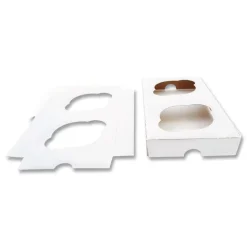 SCT 7.88 in. x 3.88 in. x 0.88 in. 2-Cupcake Paper Holder Inserts - White/Brown (200/Bundle)