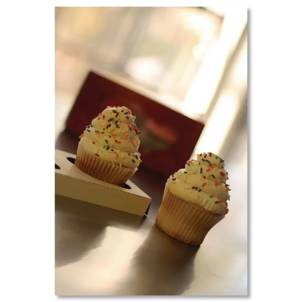 SCT 7.88 in. x 3.88 in. x 0.88 in. 2-Cupcake Paper Holder Inserts - White/Brown (200/Bundle)