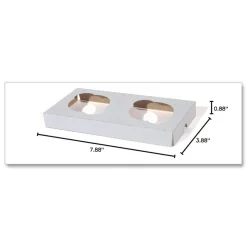 SCT 7.88 in. x 3.88 in. x 0.88 in. 2-Cupcake Paper Holder Inserts - White/Brown (200/Bundle)