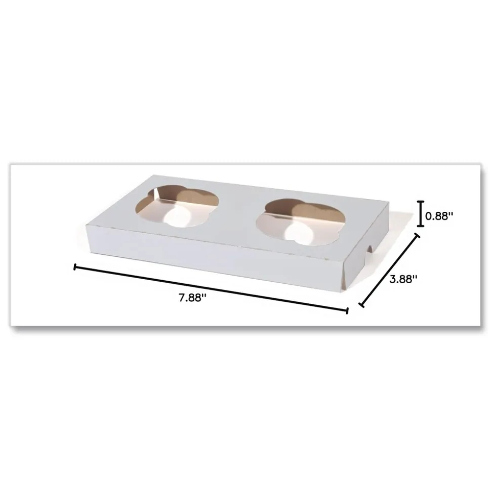 SCT 7.88 in. x 3.88 in. x 0.88 in. 2-Cupcake Paper Holder Inserts - White/Brown (200/Bundle)