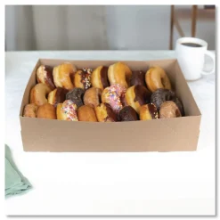 SCT 13.5 in. x 9.88 in. x 3.38 in. Kraft Paper Donut Trays - Brown (150/Carton)