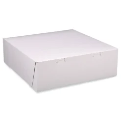 SCT 12 in. x 12 in. x 4 in. Paper Standard Bakery Boxes - White (100/Carton)
