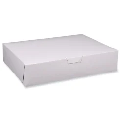 SCT 19 in. x 14 in. x 4 in. Paper Standard Bakery Boxes - White (50/Carton)
