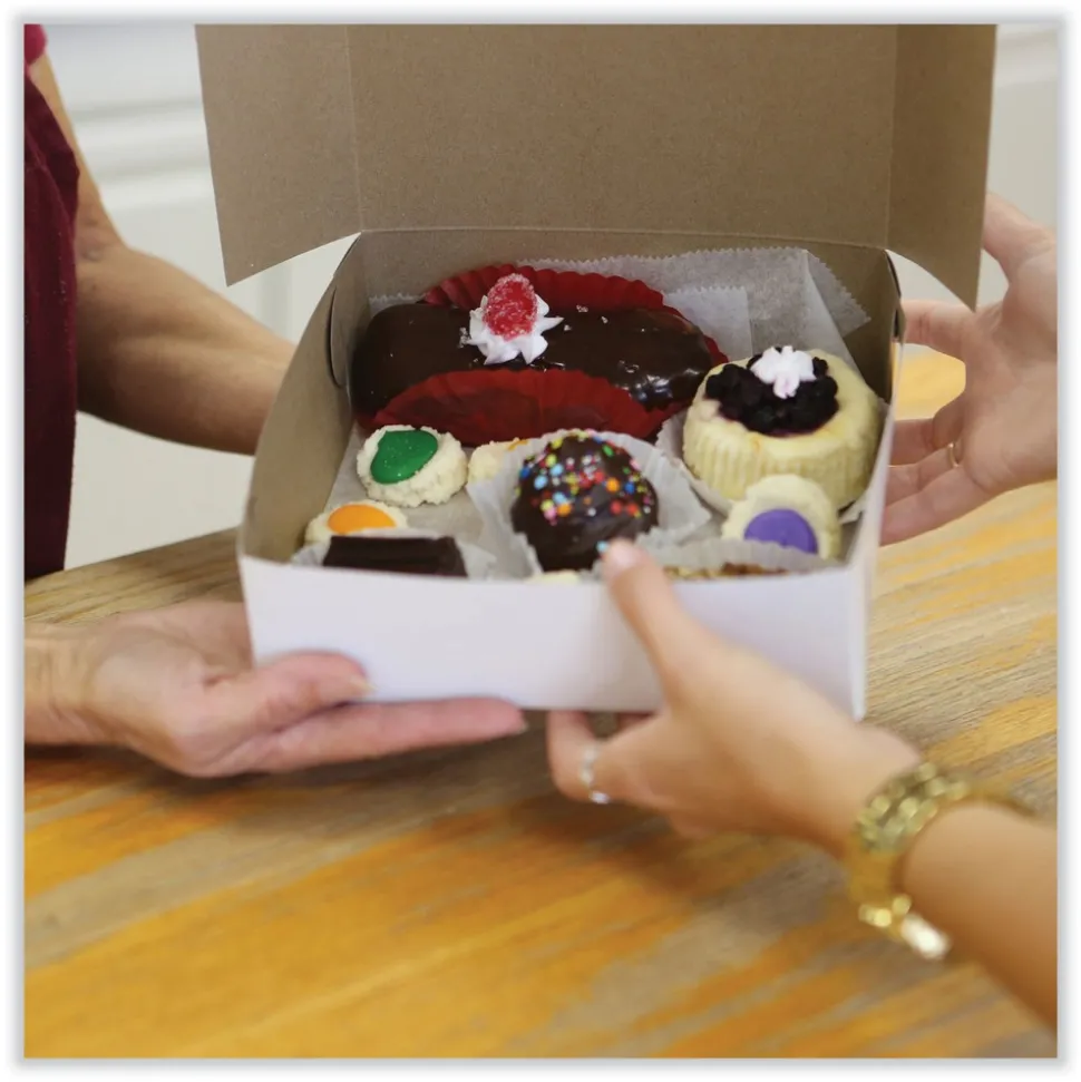 SCT 19 in. x 14 in. x 4 in. Paper Standard Bakery Boxes - White (50/Carton)