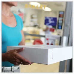 SCT 19 in. x 14 in. x 4 in. Paper Standard Bakery Boxes - White (50/Carton)