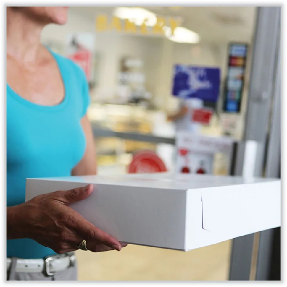 SCT 19 in. x 14 in. x 4 in. Paper Standard Bakery Boxes - White (50/Carton)