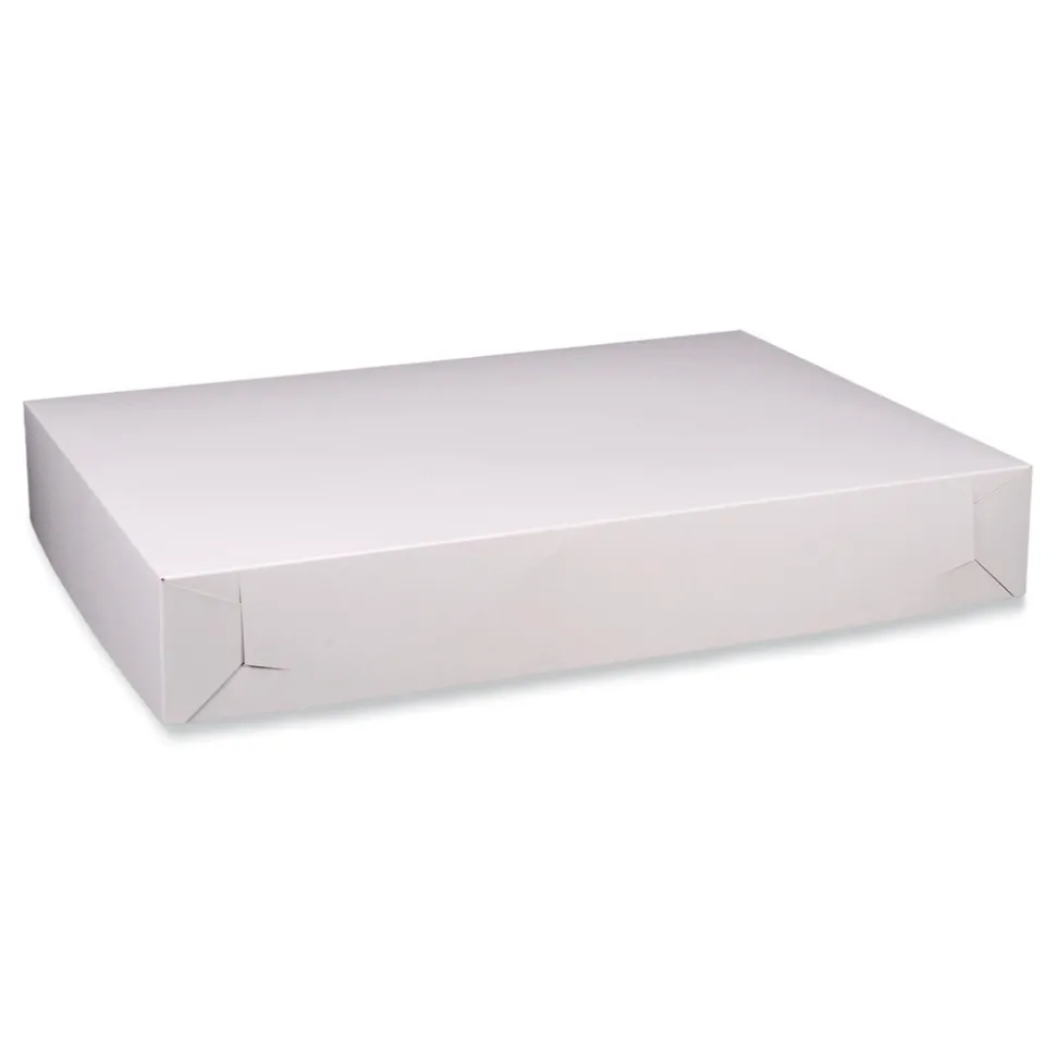 SCT 26 in. x 18.5 in. x 4 in. Paper Standard Bakery Boxes - White (50/Carton)