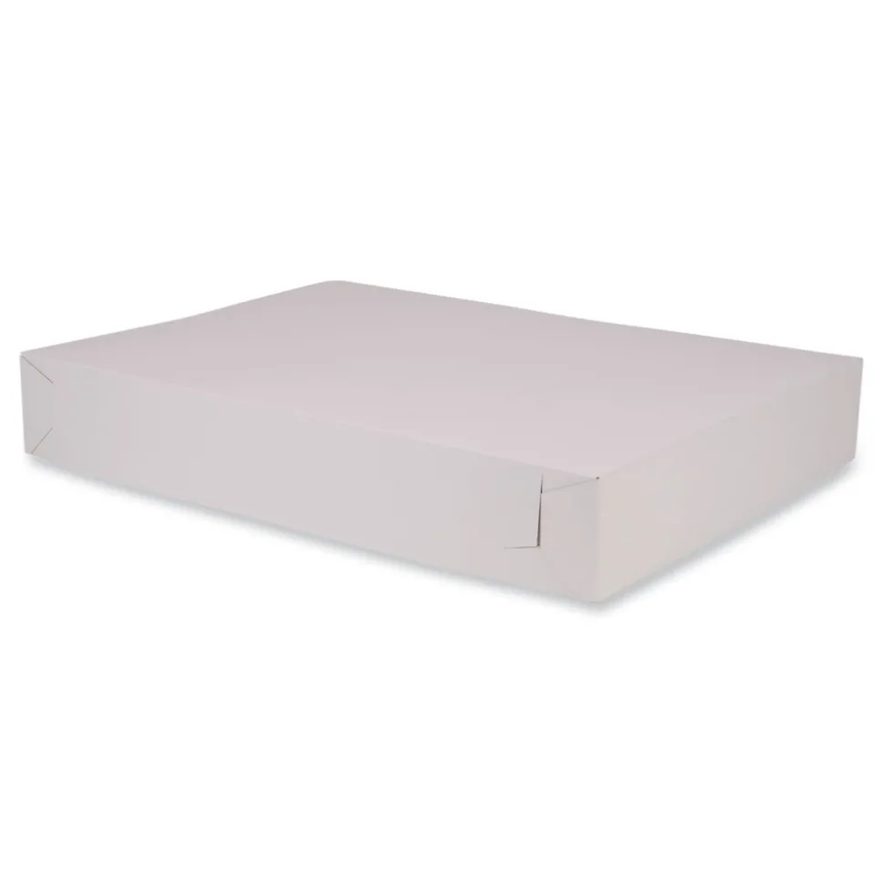 SCT 26 in. x 18.5 in. x 4 in. Paper Standard Bakery Boxes - White (50/Carton)