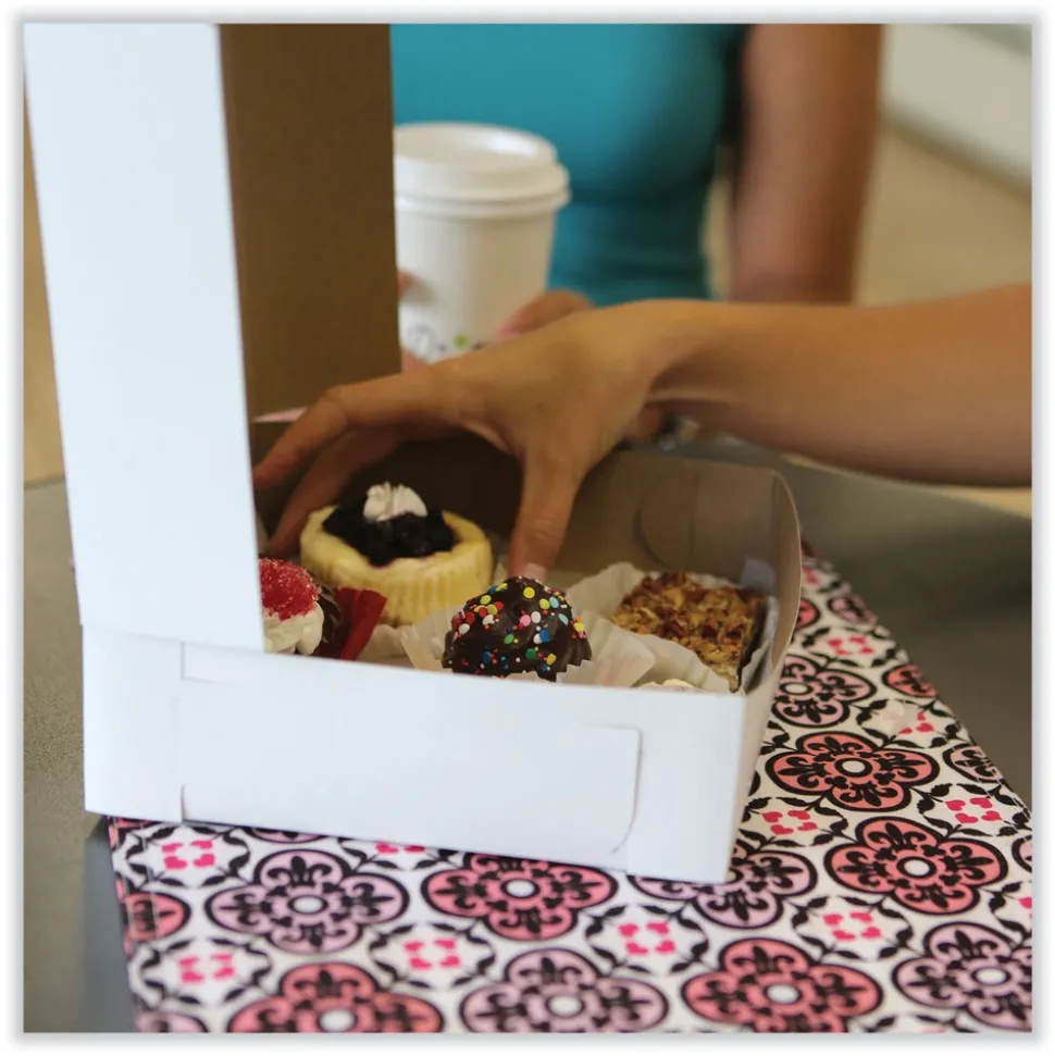 SCT 12 in. x 12 in. x 5 in. Paper Standard Bakery Boxes - White (100/Carton)